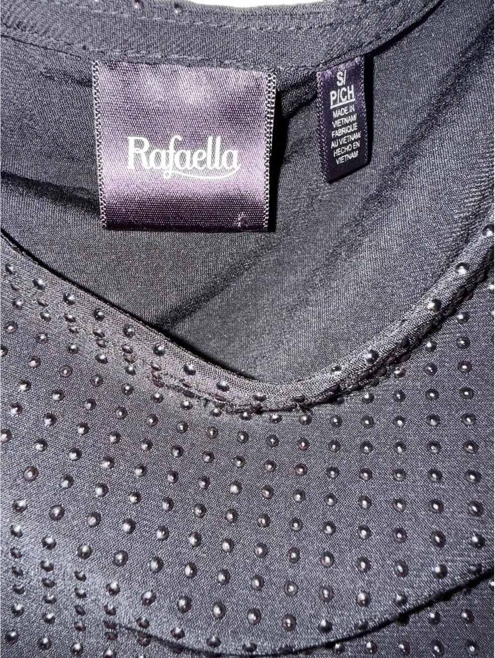 Rafaella Black Cold Shoulder 3/4 Sleeve Top with Stud Detail Size S/P